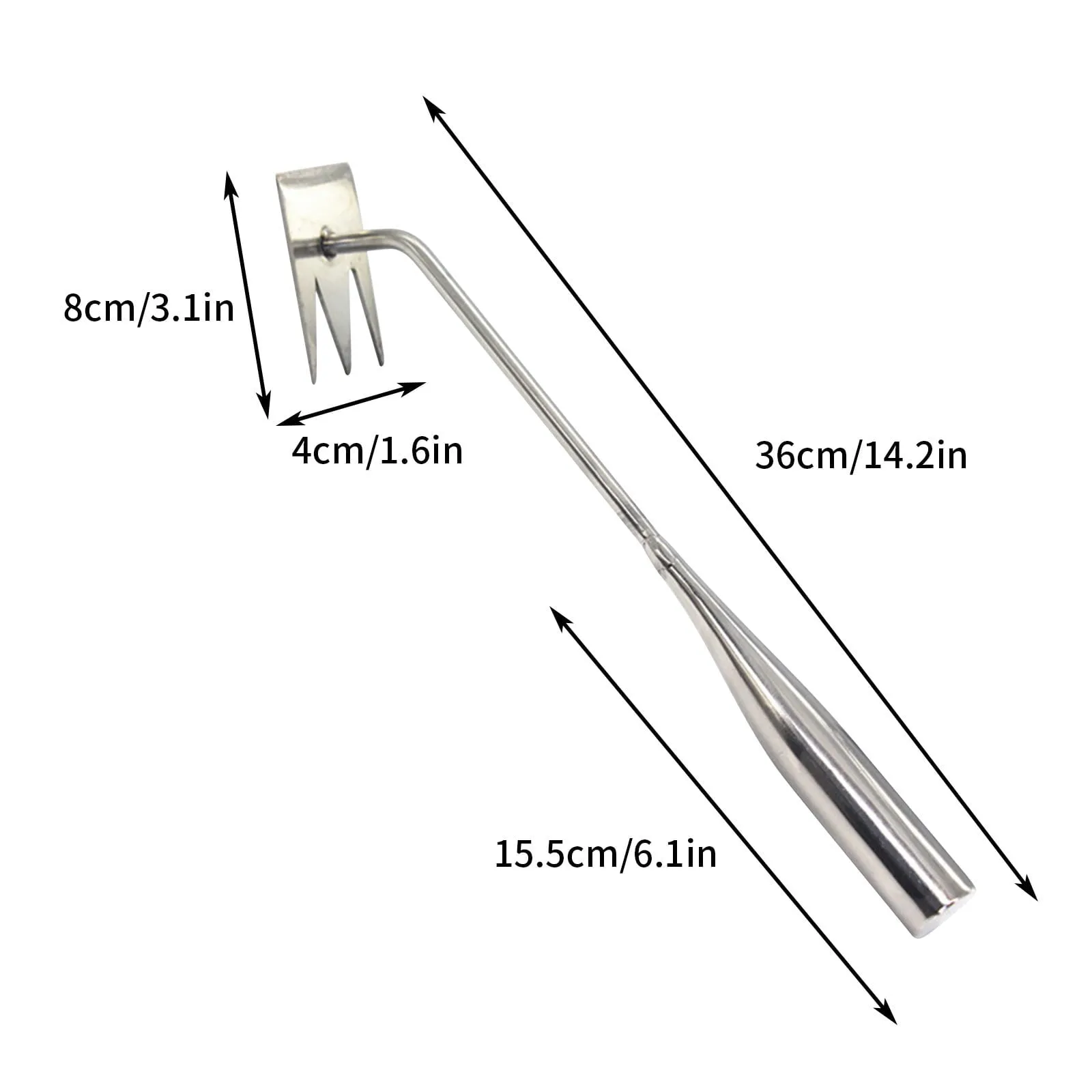 Qaailabf Stainless Steel Garden Weeding Tool Multi-Purpose Hand Held Grass Puller with Ergonomic Handle, Weed Removal Hook Shovel for Flower Planting Vegetable Gardening, Portable Yard Maintenance