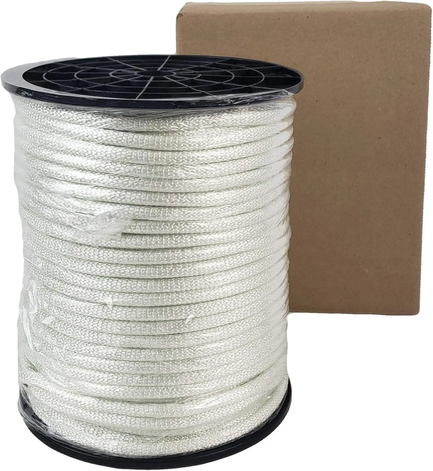 QNR 1/4 inch Knotrite Nylon Rope - 250 Foot Spool | 100% Nylon - Solid Braid - Dyeable - Industrial Grade - High UV and Abrasion Resistance