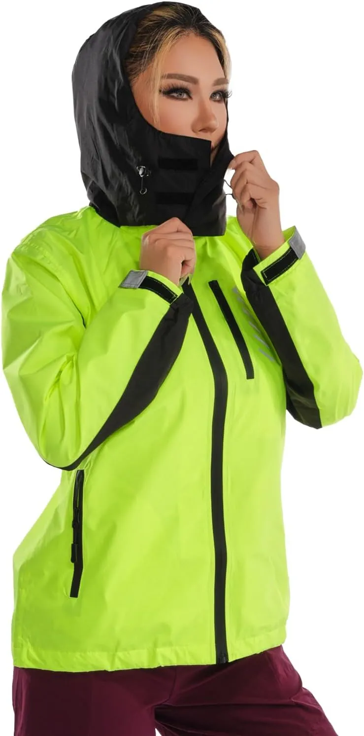 Rain Jacket Women Cycling Windbreaker Lightweight Running Bike Jackets Hooded Waterproof Hiking Coats With Pockets