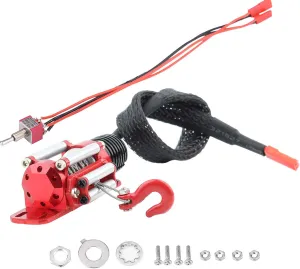 RC Metal Winch, 1:10 RC Crawler Climbing Cars Electric Metal Winch Remote Controller Parts for SCX10 D90 D110 TF2 TRX4 KM2