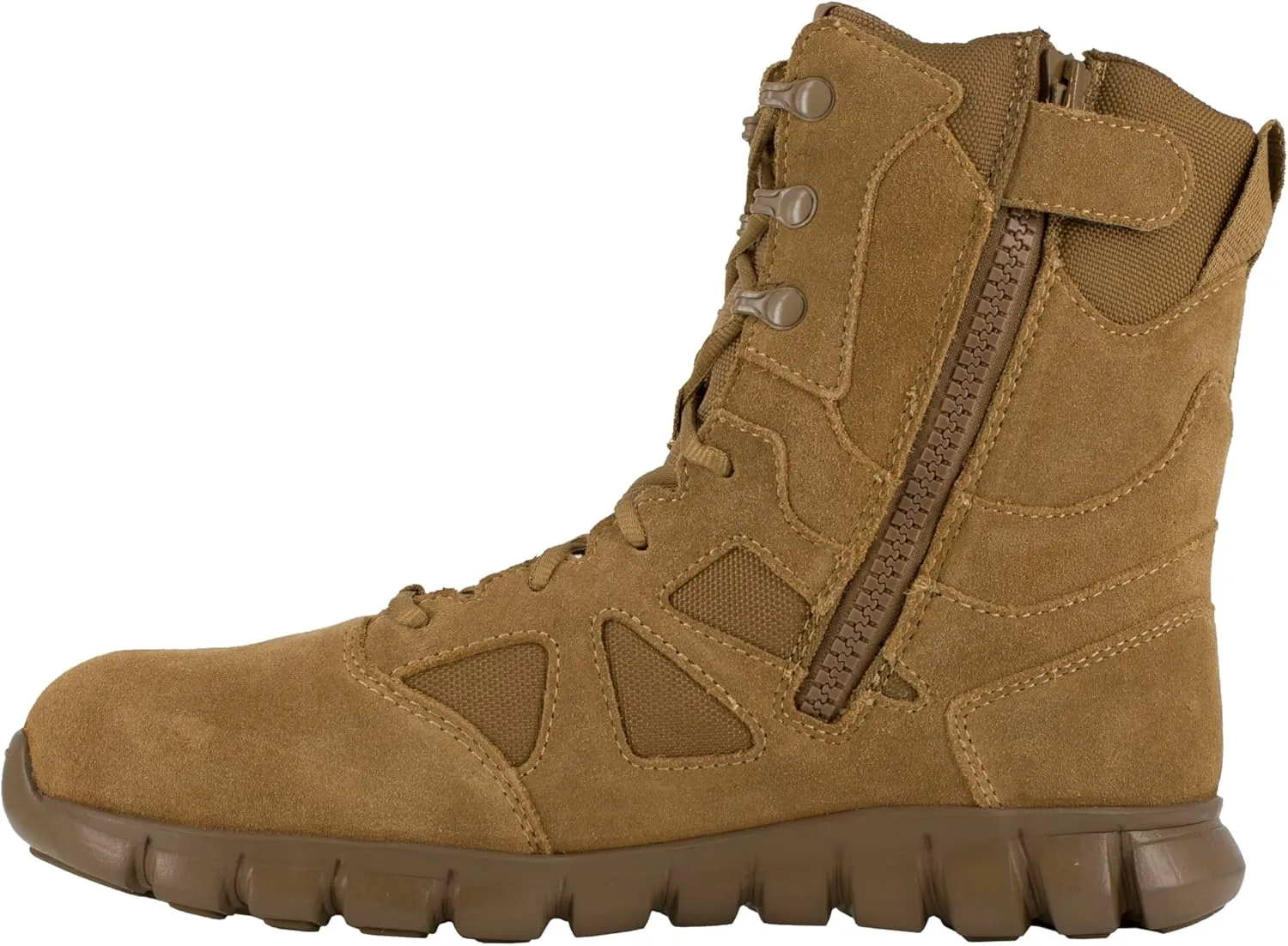 Reebok Men's Rb8809 Sublite Cushion Composite Toe 8" Tactical Boot with Side Zipper Coyote Military