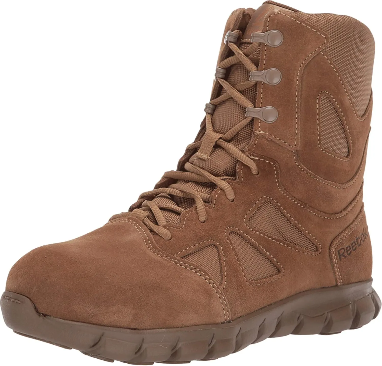 Reebok mens Sublite Cushion Tactical Safety Toe 8" Tactical With Side Zipper Industrial Construction Boot, Coyote, 15 Wide US