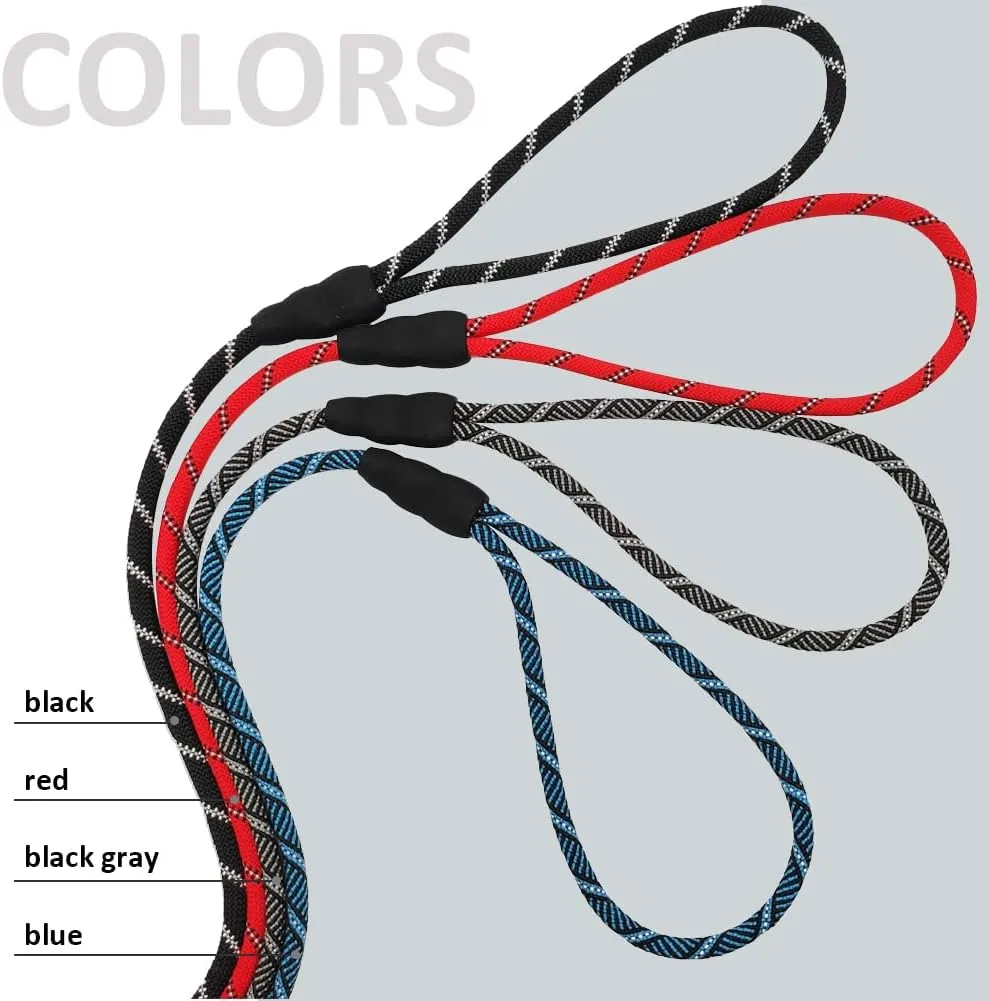 Reflective Long Slip Lead Dog Leash Anti-Choking 12 FT/20 FT/30 FT/50 FT Rope Training Leash for Medium Dogs Small Puppy Pets (30ft, red)