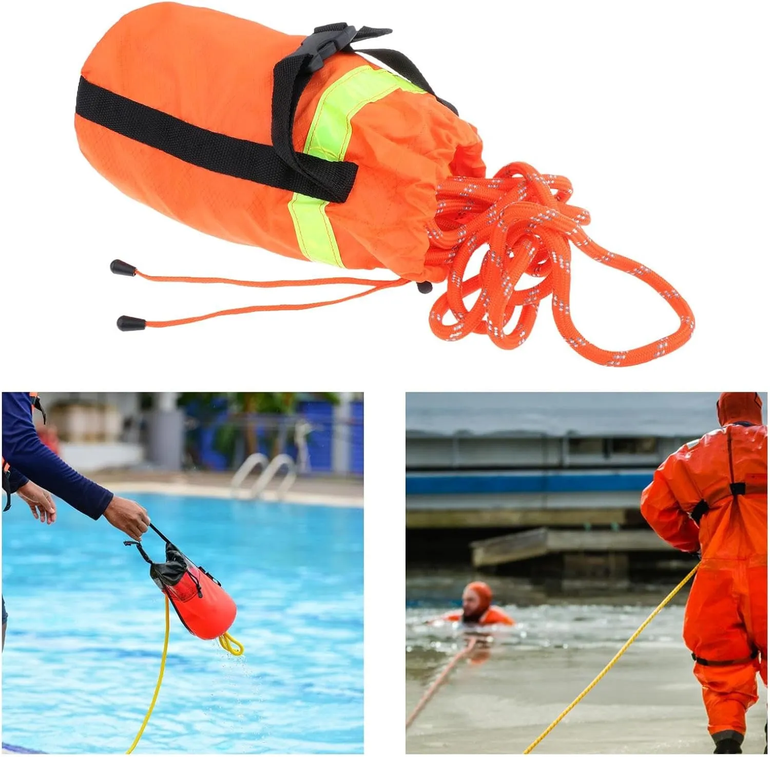 Reflective Throw Bag for Water Activities with Throwing Line
