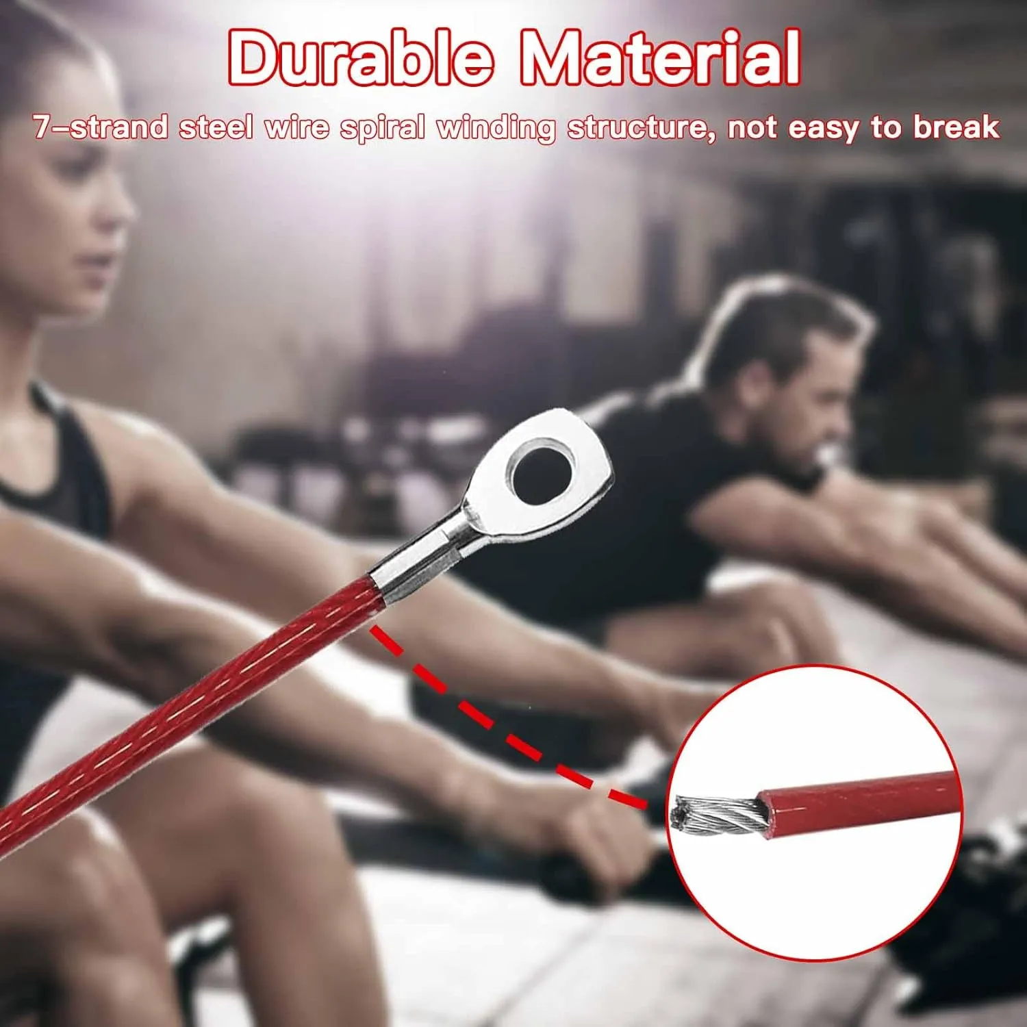 Replacement Cables for Home Gym, Fitness Pulley Cable, Weight Machine Replacement Cable -Thick 5mm(0.2inch) Heavy Duty Steel Wire Rope for Home Gym Cable