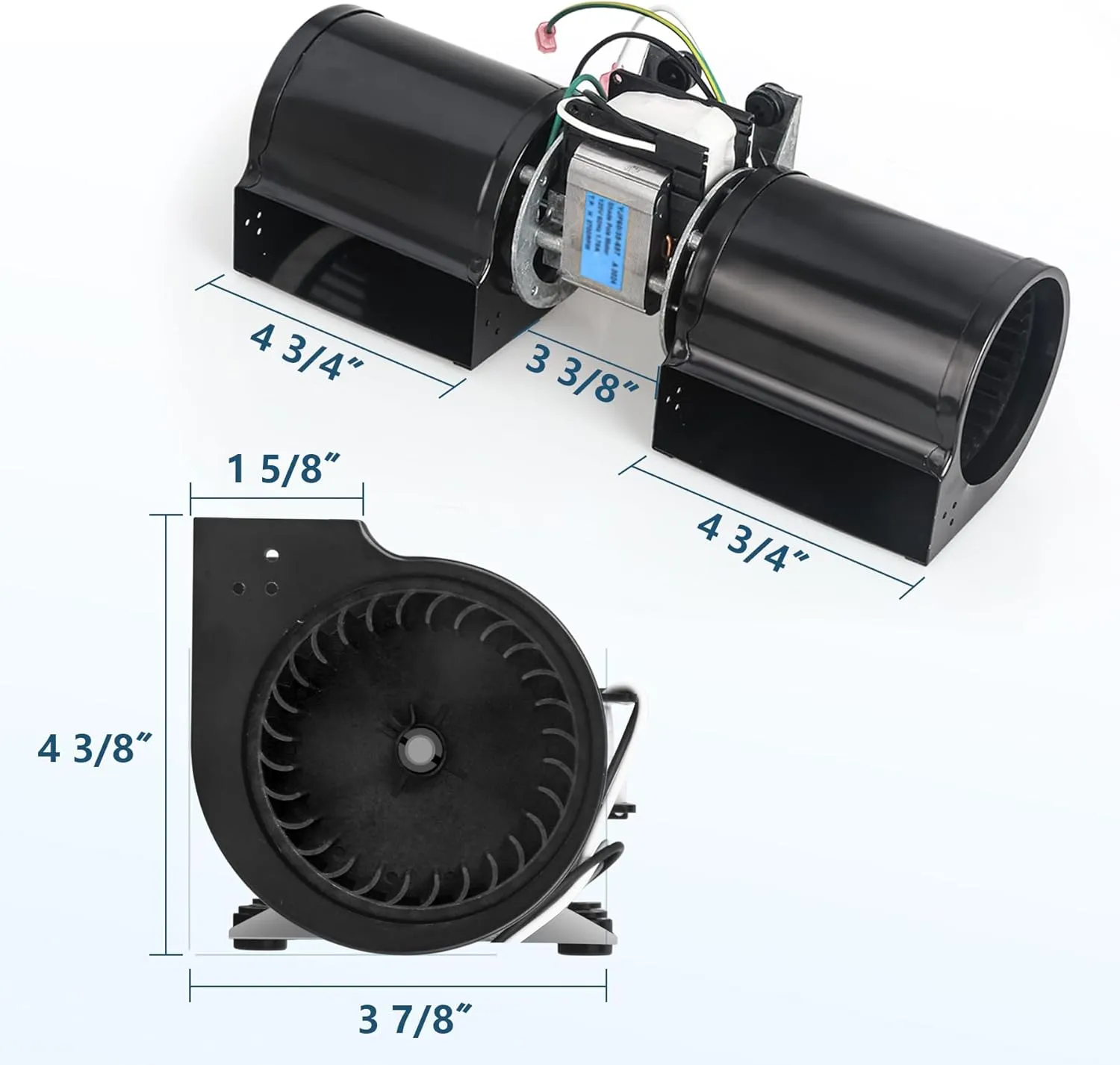Replacement Fireplace Blower Kit for Heat N Glo, Quadra Fire, Hearth & Home, Heatilator, Majestic, Monessen, Vermont Castings, GFK-160A, GFK-160, FAB-1600 Fan Unit with Ball Bearings Motor
