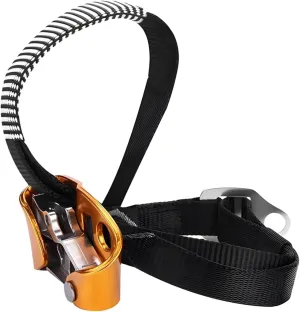 Right Foot Ascender for Climbing, Aluminum Magnesium Alloy Climbing Device for 8-12Mm Ropes, Max Load 330 Lbs, Suitable for Mountaineering and Caving