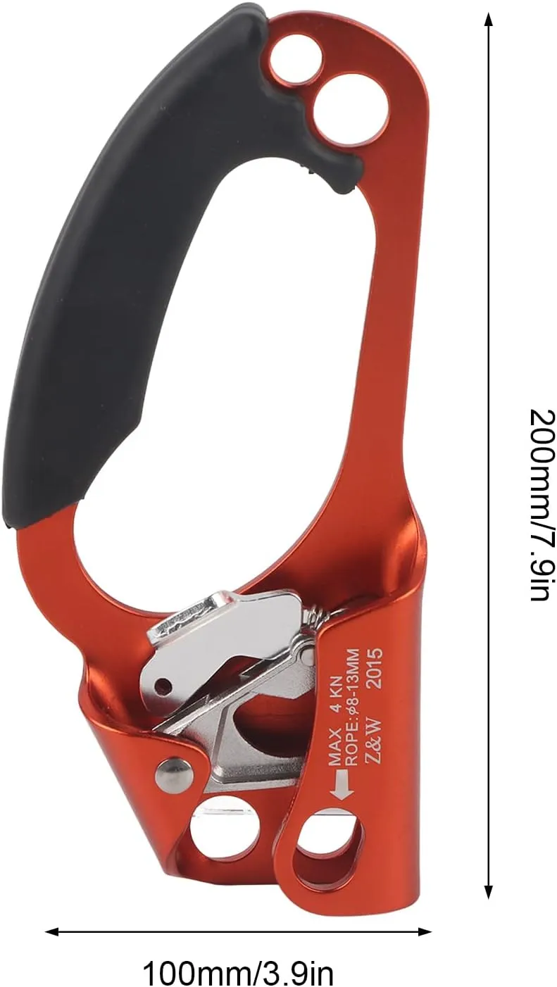 Rock Climbing 4KN Aluminum Alloy Right Hand Ascender Device Mountaineer Handle Ascender for Outdoor Sports