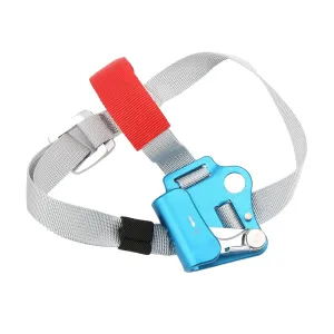 Rock Climbing Mountaineering Equipment Climbing Device, Foot Ascender, Aluminium Alloy High Hardness Light Weight Portable Nonslip Design Adjust Ascender(右腿)