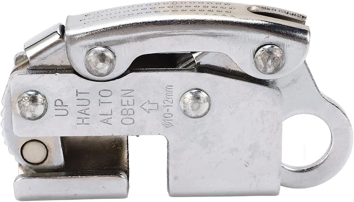 Rock Climbing Self Locking Rope Grab, High Strength Self Locking Safety ive, Belay Device Climbing Rope Grip Clamp