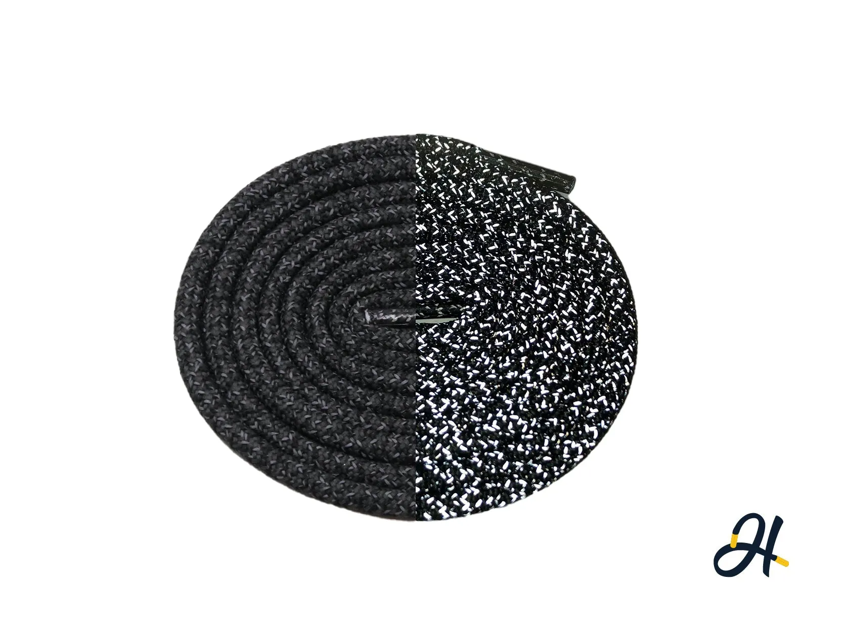 Rope Reflective Laces- Black/Yecheil/Cinder