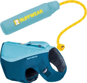 Ruffwear, Float Coat Dog Life Jacket & Lunker Toy Bundle – Adjustable Dog Life Vest for Swimming with Floating Throw Toy for Fetch, Tug & Water Play, for Small, Medium & Large Dogs, Deep Blue, XX-Smal