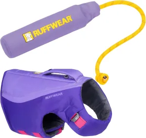 Ruffwear, Float Coat Dog Life Jacket & Lunker Toy Bundle – Adjustable Dog Life Vest for Swimming with Floating Tug Toy for Fetch & Water Play, for Small, Medium & Large Dogs, Purple Lily, XX-Small