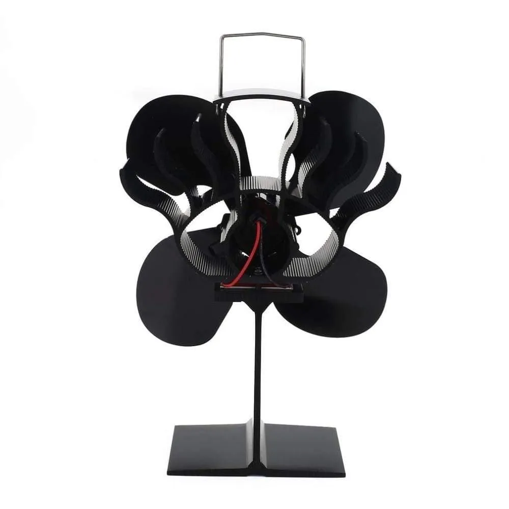Rynx | 4 Blade Heat Powered Fireplace Fan Wood Stove Ecofan Quiet Black Home Fireplace Fan Efficient Heat Distribution
