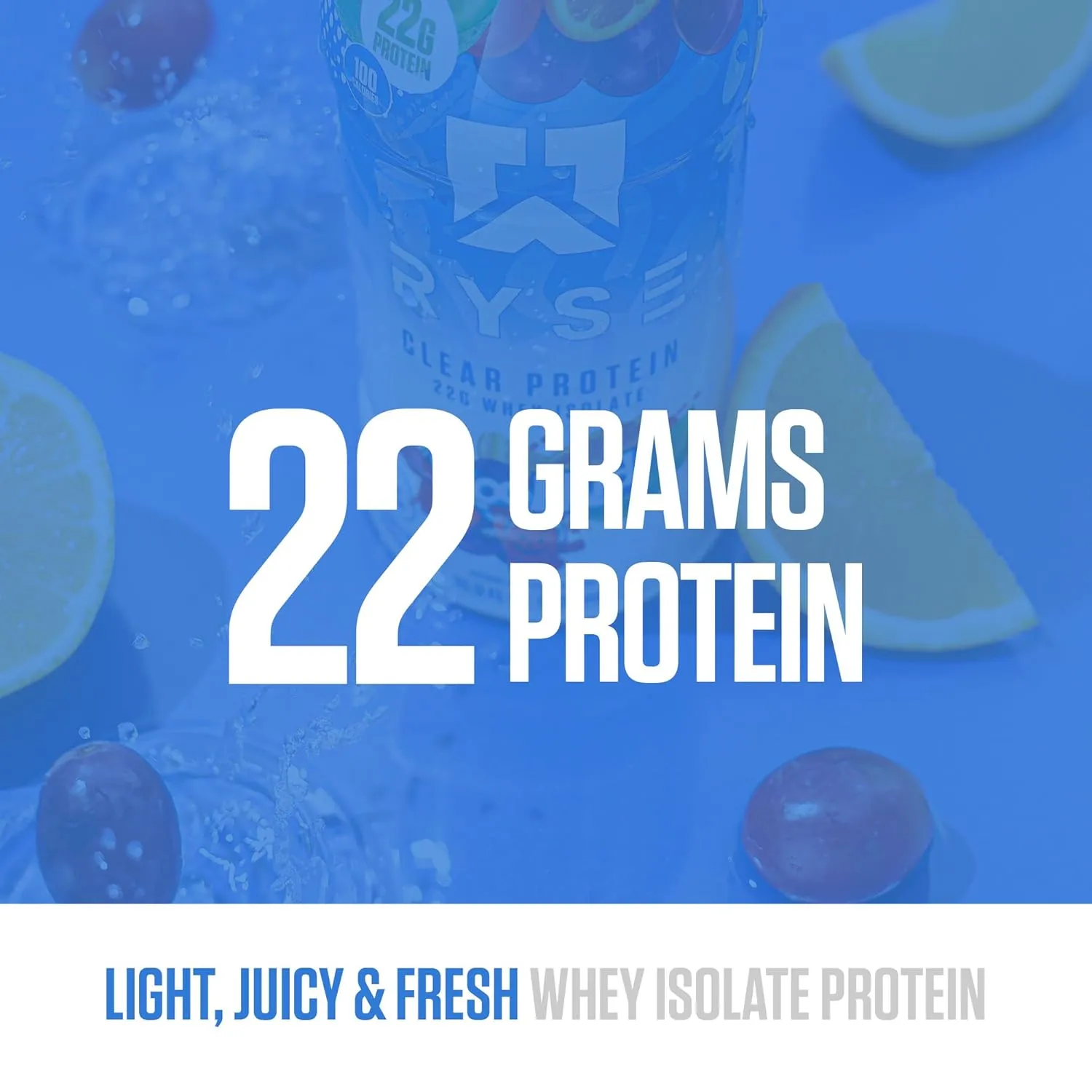 RYSE Clear Protein Shake - Kool-Aid Tropical Punch - 100 Calories, 22g Whey Isolate Protein, Sugar-Free, 0g Fat & Lactose-Free - Refreshing Ready-to-Drink Beverage - 16.9 fl oz Bottles (12-Pack)