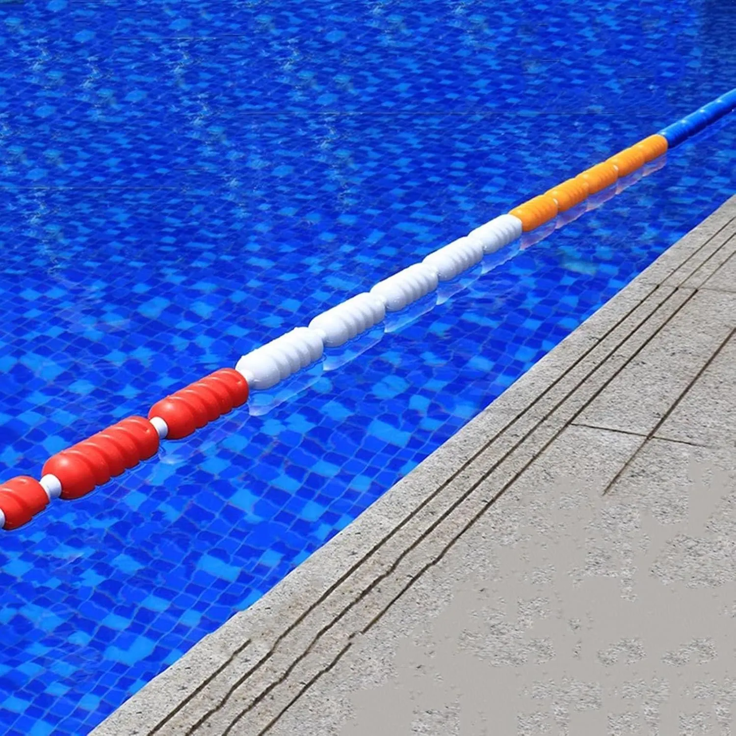 Safety Pool Rope Float Lane Divider, Swimming Lane Safety Float, Equipment to Divide Swim Race Lanes, Beach Marker Spiral Safety Fence, Adjustable Length 39.3inwith 5 Floats ( Color : Nylon Rope , Siz