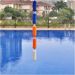 Safety Pool Rope Float Lane Divider, Swimming Lane Safety Float, Equipment to Divide Swim Race Lanes, Beach Marker Spiral Safety Fence, Adjustable Length 39.3inwith 5 Floats ( Color : Nylon Rope , Siz