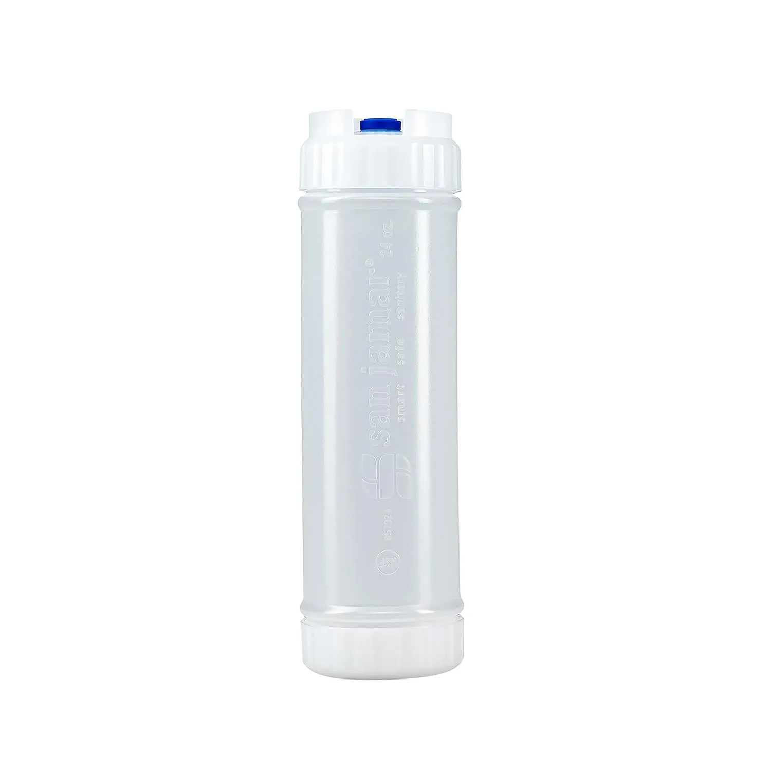 San Jamar Ez Kleen Plastic Sauce Bottle with Medium Valve for Thick Sauces and Relish, 24 Ounces, White, (Pack of 6)