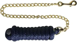Schneiders Nylon Lead Rope with Brass Plated Chain | Durable & Rot-Resistant | 30 Brass-Plated Chain for Added Control | 8 Feet | Color Navy