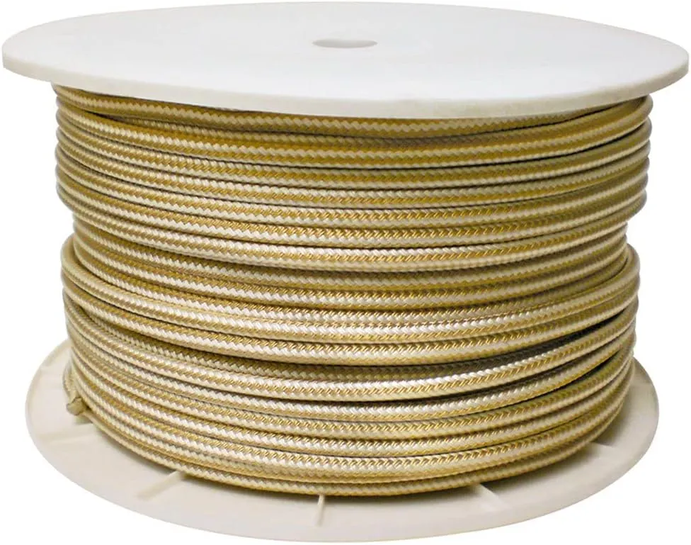 Seachoice Double Braid Nylon Rope Spool, 1/2 in. x 600 ft, Gold and White