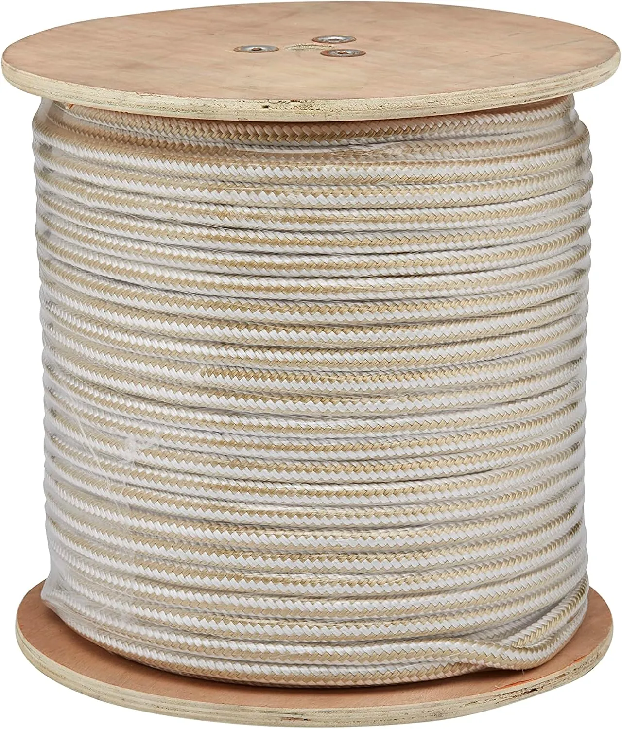 Seachoice Double Braid Nylon Rope Spool, 3/8 in. x 600 ft, Gold and White