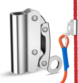 Self-Locking Rope Grab Ascender, Alloy Steel, Suitable for Heavy Industry/Roofing/Construction/Fall Protection/Tree Trimming/Lifeline, Compliant with OSHA/ANSI Standards