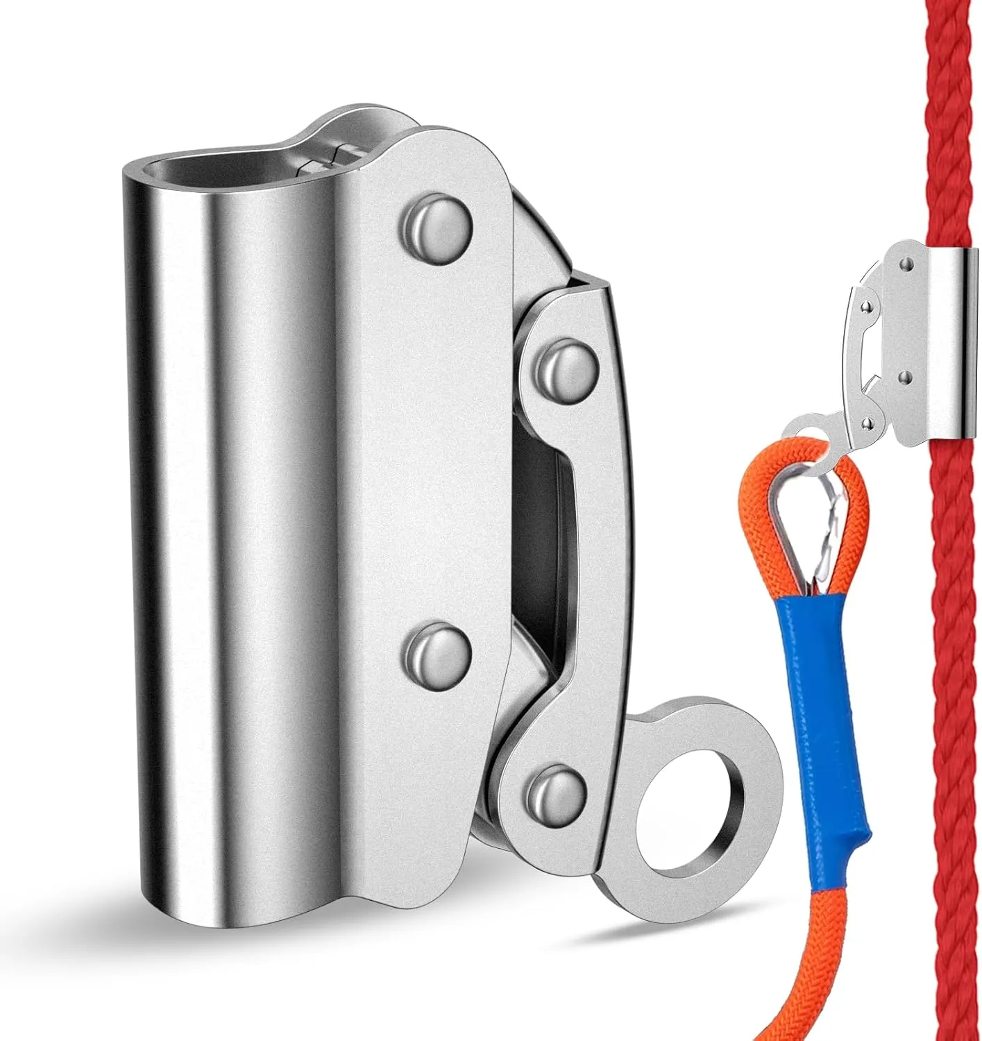 Self-Locking Rope Grab Ascender, Alloy Steel, Suitable for Heavy Industry/Roofing/Construction/Fall Protection/Tree Trimming/Lifeline, Compliant with OSHA/ANSI Standards