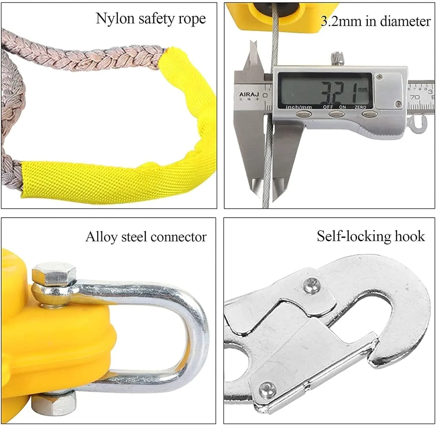 Self Retracting Lifeline Retractable Lanyard Fall Protection Auto Belay Device for Roof Construction and Tree House Construction (Size : 40m)