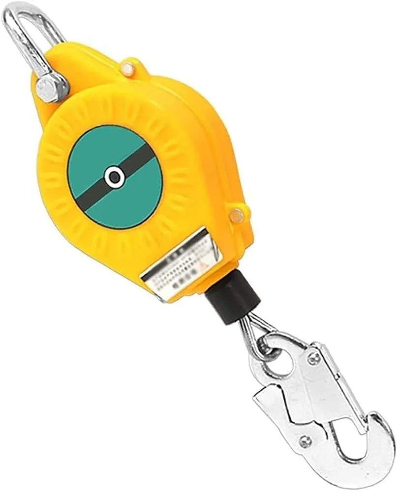 Self-Retracting Lifeline with Quick-Action Braking, Fall Arrest Block for Roofing & Construction, 150kg Load, 5M Safety Lanyard