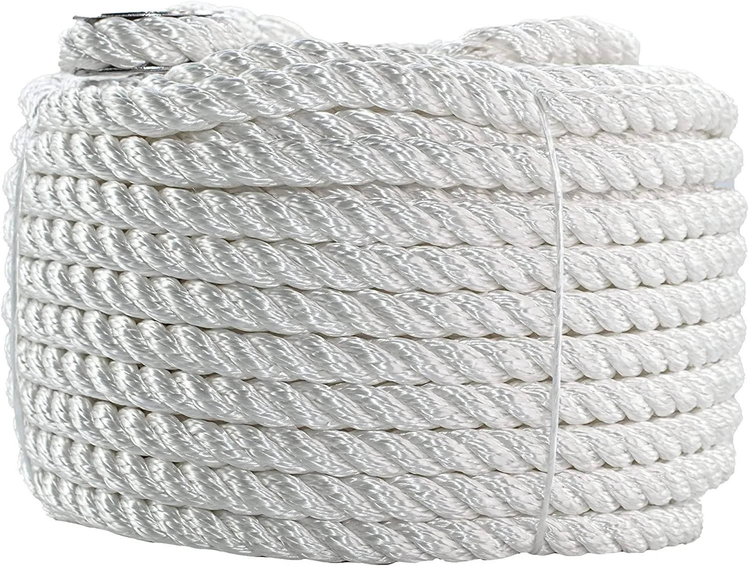 SGT KNOTS Twisted Nylon Anchor Rope with Thimble - 3 Strand Braid for Pulling, Docking, Camping & More (3/8" x 150ft)