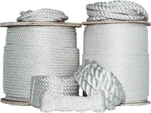 SGT KNOTS Twisted Polyester Rope (3/4 inch) White - Low Stretch, High Strength - Rigging, Winch, String Line, Pull & Truck Rope, Crafts (50 feet)