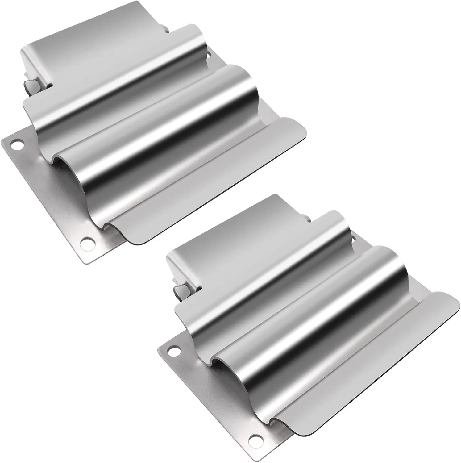 SH675SS 2 Pack Stainless Steel Spring-Loaded Shovel Holder for Dump Truck and Trailer, Heavy Duty Tool Mount