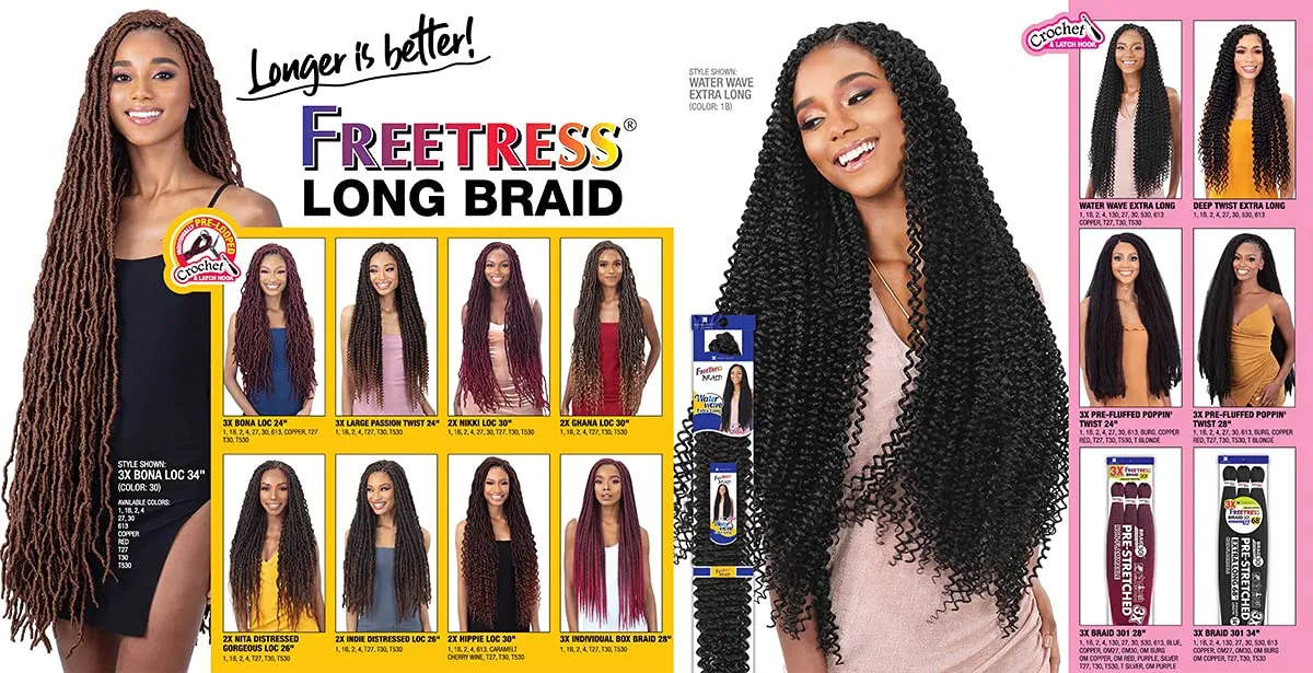 Shake N Go FreeTress Crochet Braids 3X Pre-Fluffed Poppin Twist 24'' (1-pack, BURG)