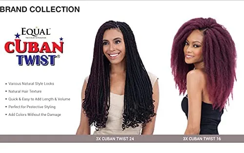 SHAKE-N-GO FREETRESS EQUAL Double Strand Style 3X Cuban Twist 24" (Pack of 2, 2)