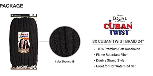 SHAKE-N-GO FREETRESS EQUAL Double Strand Style 3X Cuban Twist 24" (Pack of 2, 2)