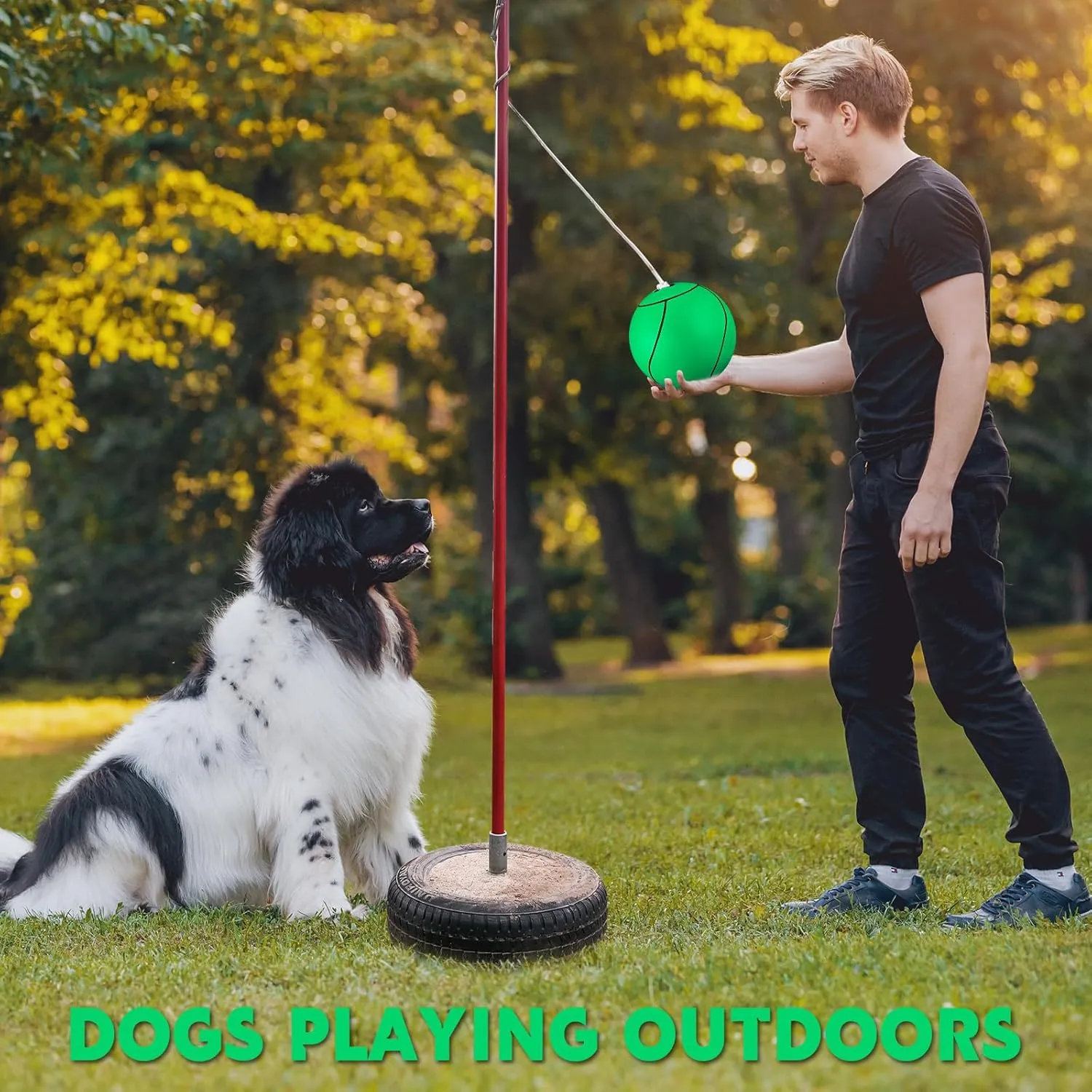 Shappy Soft Tetherball Ball and Rope Rubber Game Set Replacement Tetherball Equipment with Durable Attached Rope for Kids Adults Indoor Outdoor Backyard Yard Beach Play