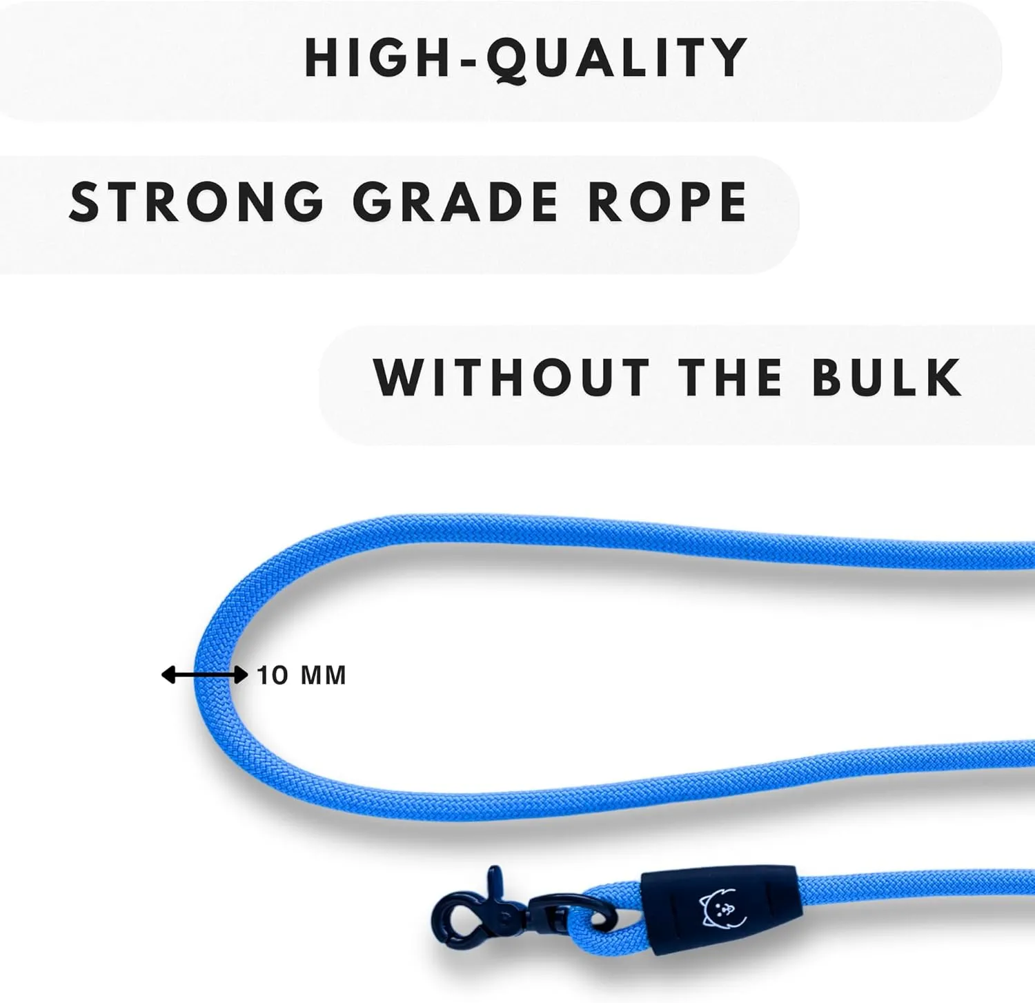 ShawnCo Basecamp Rope Dog Leash- Premium, Durable Pet Leash with Soft Neoprene Padded, Reflective Handle for Small, Medium and Large Dogs (Midnight, 6 Feet)
