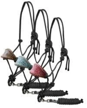 Showman Bronc Style Nylon Rope Halter w/Filigree Print Noseband