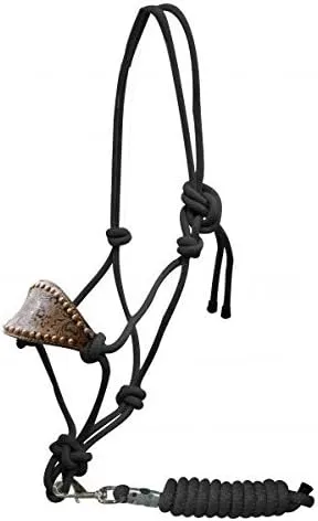 Showman Bronc Style Nylon Rope Halter w/Filigree Print Noseband