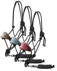Showman Bronc Style Nylon Rope Halter w/Filigree Print Noseband