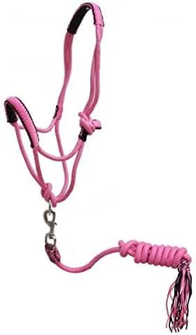 Showman Pony Braided Nylon Cowboy Knot Rope Halter w/Lead