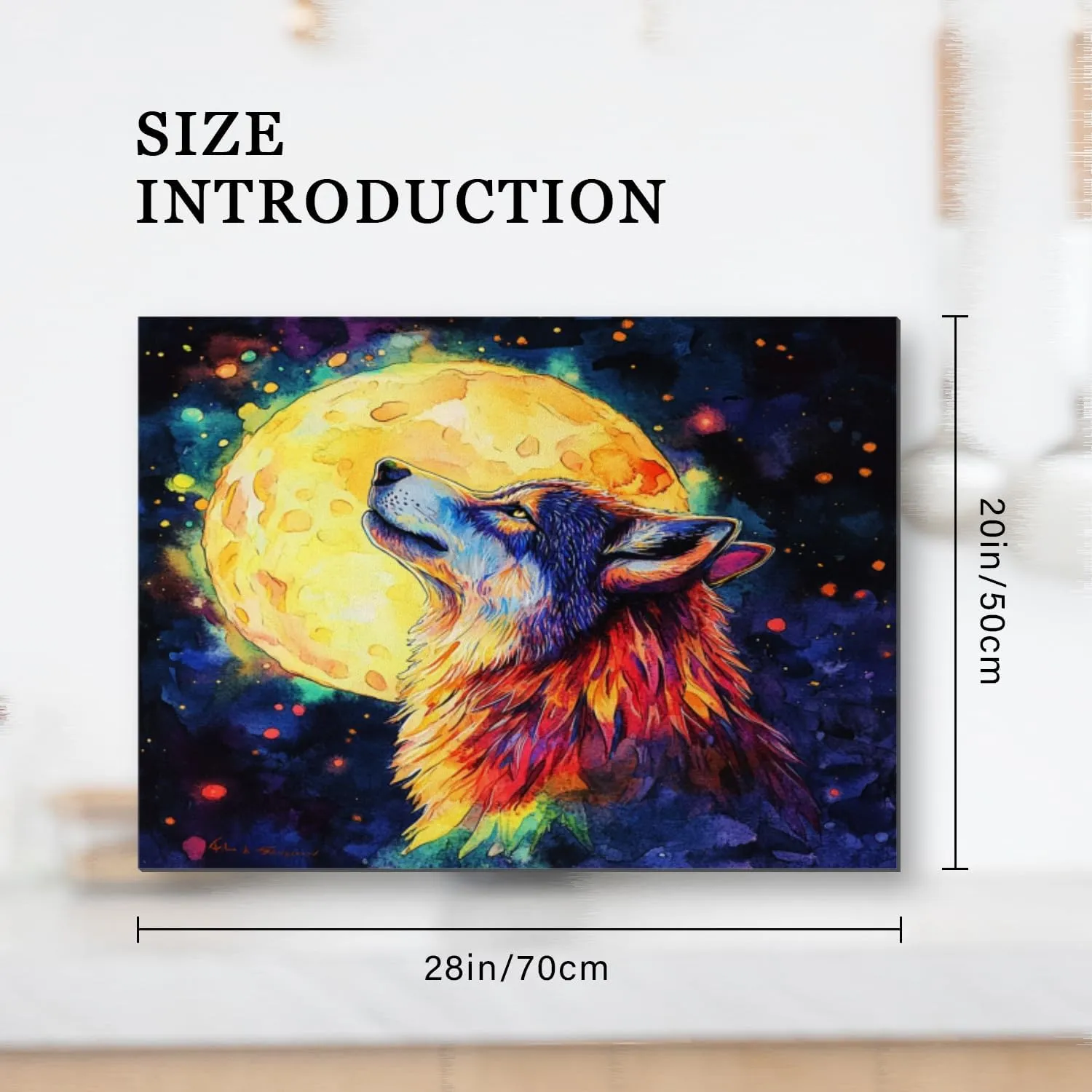 Silicone Stove Mat for Glass Top Stove, Wolf With Head Up Under Full Moon Electric Stove Cover Mat, 28 x 20 Inch Heat - Resistant Gas Gtove Burner Covers Glass Stove Top Protector