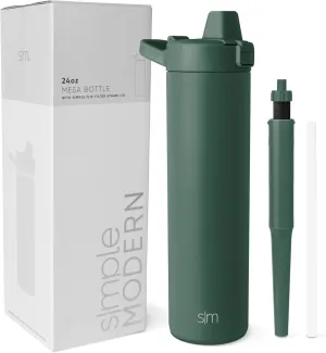 Simple Modern Filtered Water Bottle | Insulated Stainless-Steel Carbon Filter Travel Water Bottles | Reusable for Clean Drinking Water On The Go | 24oz, Forest