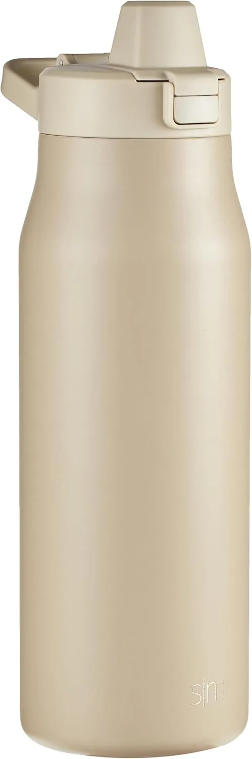 Simple Modern Filtered Water Bottle | Insulated Stainless-Steel Carbon Filter Travel Water Bottles | Reusable for Clean Drinking Water On The Go | 34oz, Almond Birch