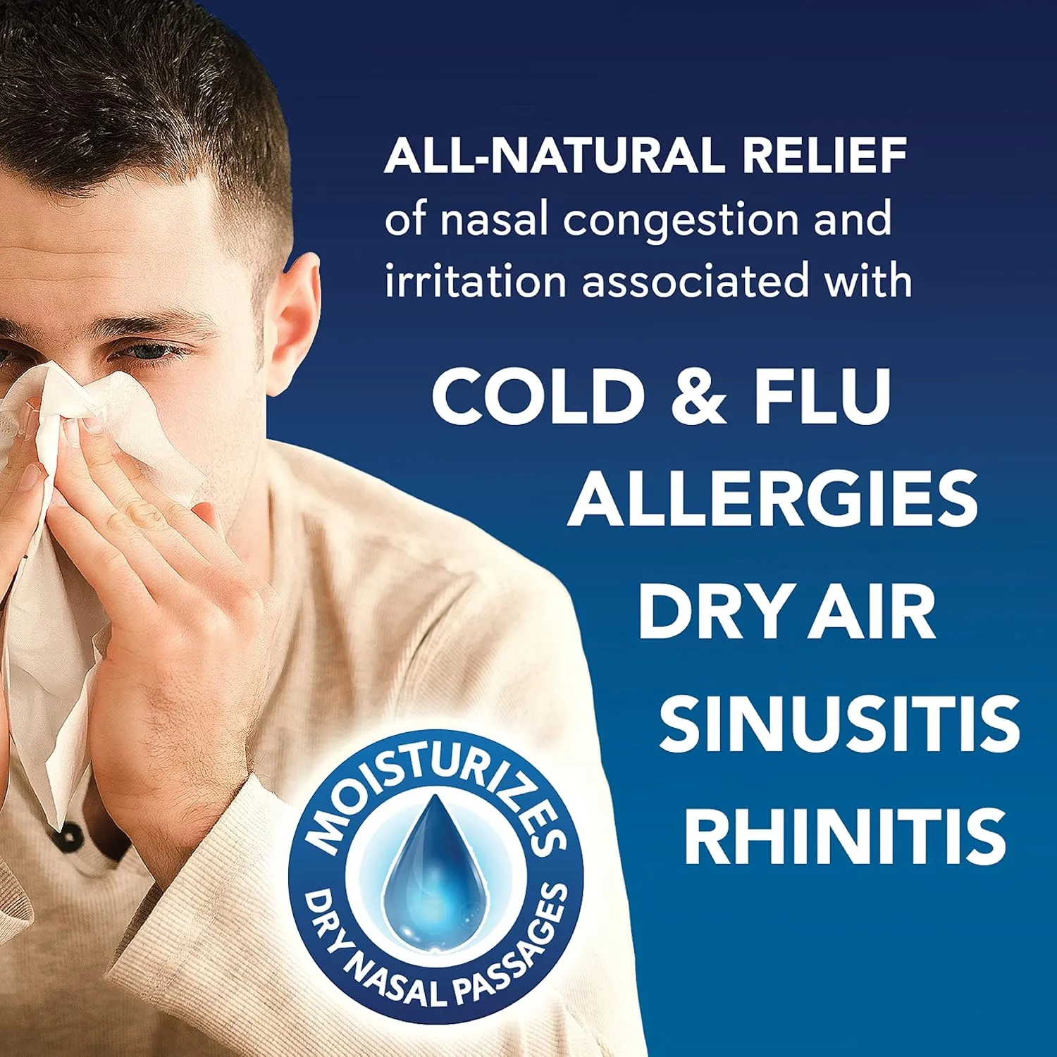 SinuCleanse Soft Tip Micro-Filtered Nasal Wash System, Relieves Nasal Congestion Due to Cold & Flu, Dry Air, Allergies, 30 All-Natural Saline Packets, Made in USA