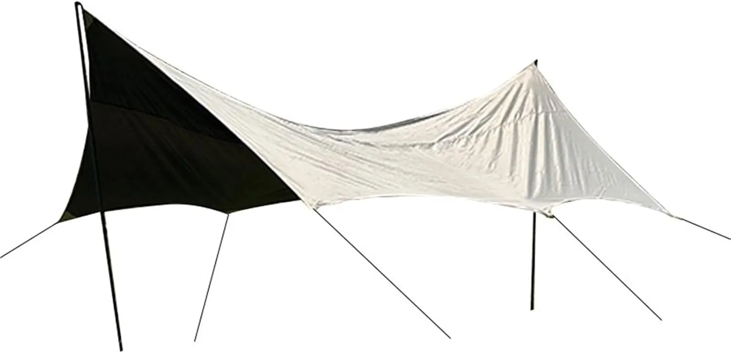 Sky Tent Outdoor Camping Shade Hexagonal Black Glue Silver Coated Thick Curtain Anti- Awning Picnic Equipment(Silver Glue Gilded Golden)