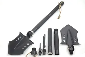 Snake Eye Tactical Survival Shovel - Unbreakable 180 Degree Folding Shovel - Camping Shovel with 12 Functions - Carbon Steel & Aluminum Handle - Perfect for Camping, Hiking & Outdoor Survival