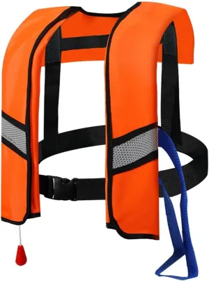 Snorkel Vest, Portable Inflatable Swim Vest Jackets for Snorkeling Swimming Diving Safety,Manual Inflatable Men's Women's Adjustable Vest for Swimming Fishing Outdoor Water Sports (330LB)