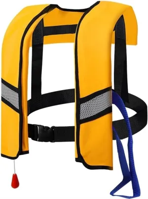Snorkel Vest, Portable Inflatable Swim Vest Jackets for Snorkeling Swimming Diving Safety,Manual Inflatable Men's Women's Adjustable Vest for Swimming Fishing Outdoor Water Sports (330LB)