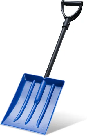 Snow Shovel for Kids Toddler, Thick Plastic Blade with Heavy Duty Metal Handle, 32 Inch Emergency Snow Shovel for Car, Comfort D-Grip, Light Weight Shovel for Driveway Home Garden Camping Beach, Blue